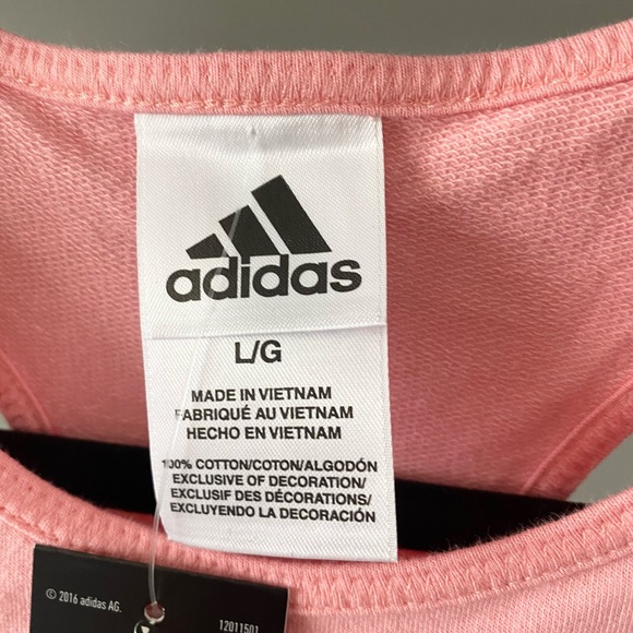ADIDAS-3-STRIPES PINK ROMPER SIZE Girls L NWT - Picture 6 of 11